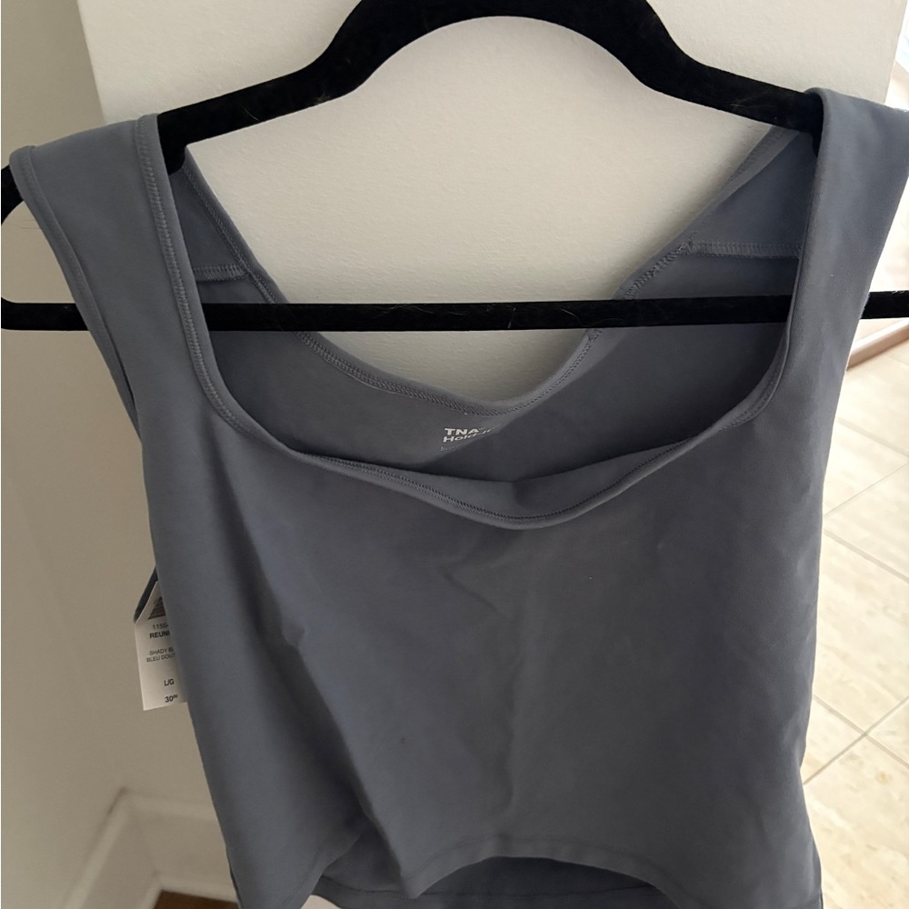 TNA Slate Gray Crop Top